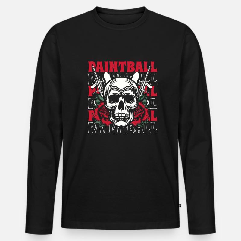 Paintball - Männer Premium Bio Langarmshirt - Schwarz