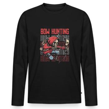 Bow Hunting Bow Hunter Skeleton - Men's Premium Organic Long Sleeve Shirt - black - Front - Nico (187cm)