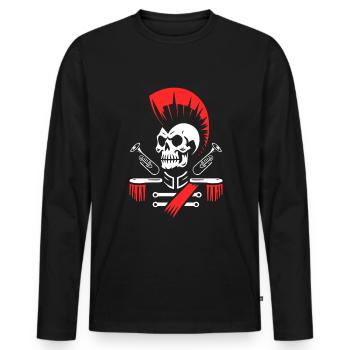 Fan Driving Train Spielmannszug Skeleton Iroquois - Men's Premium Organic Long Sleeve Shirt - black - Front - Nico (187cm)