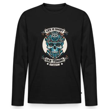 Screwdriver Tuning Tuner Skull - Men's Premium Organic Long Sleeve Shirt - black - Front - Nico (187cm)