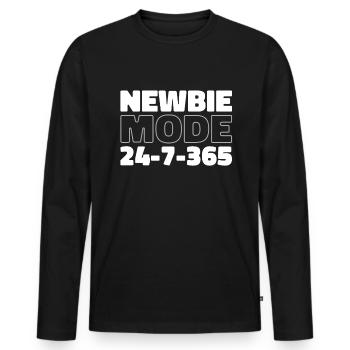 Sororité Soroitas Mode débutant - T-shirt manches longues Premium bio Homme - noir - Devant - Nico (187cm)