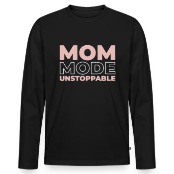 Mom Mom - Men's Premium Organic Long Sleeve Shirt - black - Front - Nico (187cm)