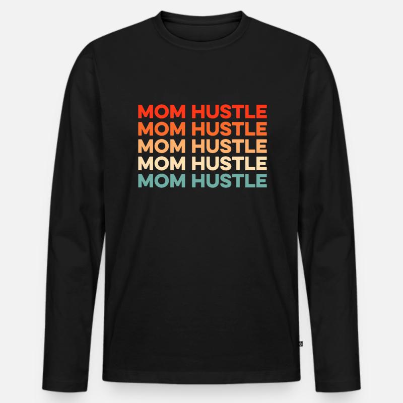 Mama Mutter Kaffee - Männer Premium Bio Langarmshirt - Schwarz