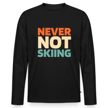 Skiing Après-ski - Men's Premium Organic Long Sleeve Shirt - black - Front - Nico (187cm)