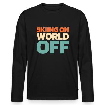Skiing Après Ski Skiing On World Off - Men's Premium Organic Long Sleeve Shirt - black - Front - Nico (187cm)