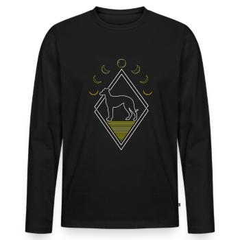 Greyhound Greyhound Abstrait Phases de Lune - T-shirt manches longues Premium bio Homme - noir - Devant - Nico (187cm)