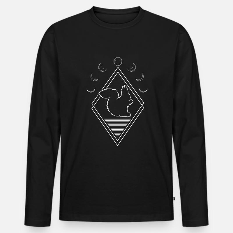 Eichhörnchen Moon Phases - Männer Premium Bio Langarmshirt - Schwarz