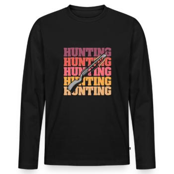 Bow Hunting Bow Hunter - Men's Premium Organic Long Sleeve Shirt - black - Front - Nico (187cm)