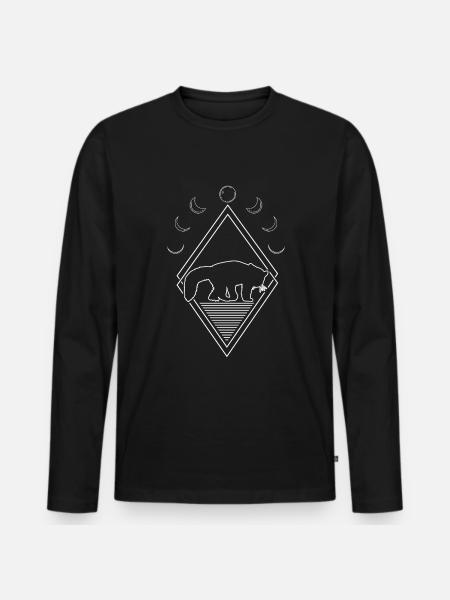 Red Panda Moon Phases - Men's Premium Organic Long Sleeve Shirt - black