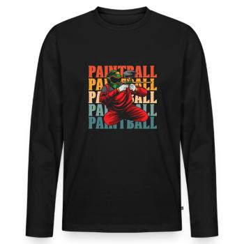 Paintball - Männer Premium Bio Langarmshirt - Schwarz - Vorne - Nico (187cm)