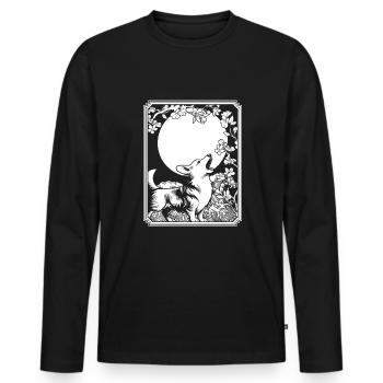 Corgi Japan Cherry Blossom Moon - Männer Premium Bio Langarmshirt - Schwarz - Vorne - Nico (187cm)