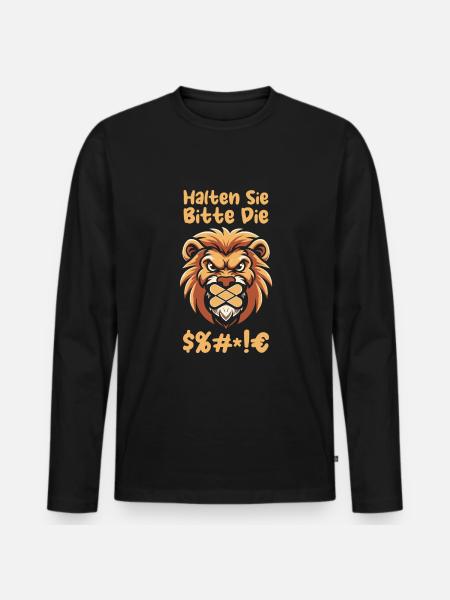 Lion, please shut up - Men's Premium Organic Long Sleeve Shirt - black
