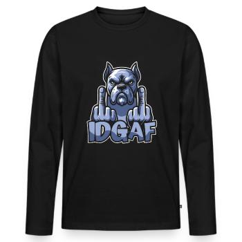 Cane Corso Es Ist Mir Scheißegal Idgaf - Männer Premium Bio Langarmshirt - Schwarz - Vorne - Nico (187cm)