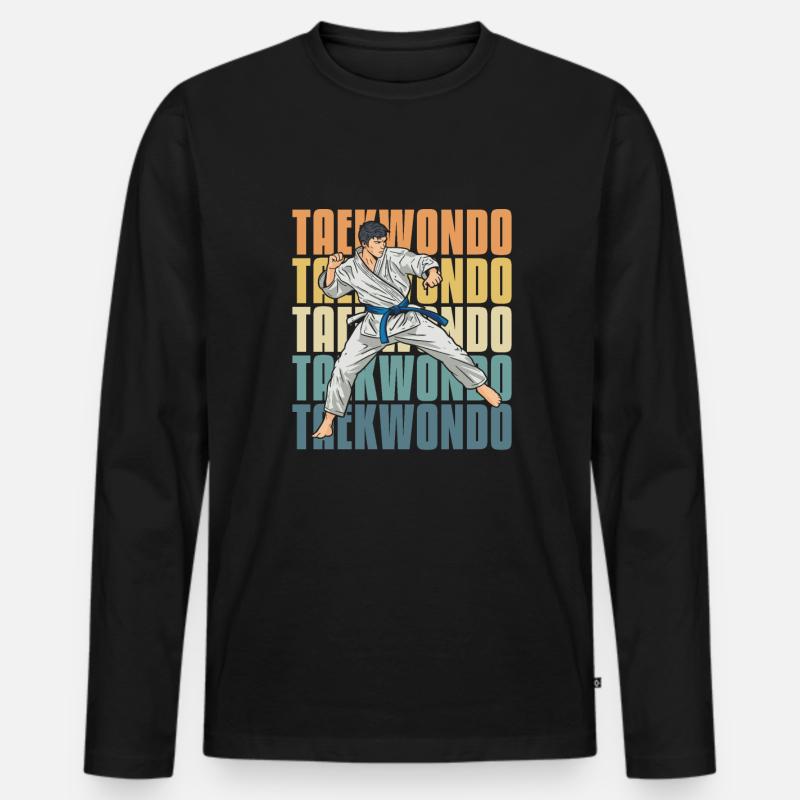 Taekwondo - Männer Premium Bio Langarmshirt - Schwarz