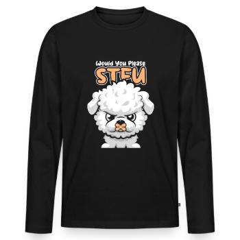 Bichon Frize Stfu Would You Please Shut Up - Men's Premium Organic Long Sleeve Shirt - black - Front - Nico (187cm)