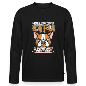 Bull Terrier, taisez-vous, s’il vous plaît, taisez-vous - T-shirt manches longues Premium bio Homme - noir - Devant - Nico (187cm)
