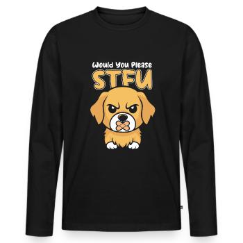 Golden Retriever, taisez-vous, s’il vous plaît, taisez-vous - T-shirt manches longues Premium bio Homme - noir - Devant - Nico (187cm)