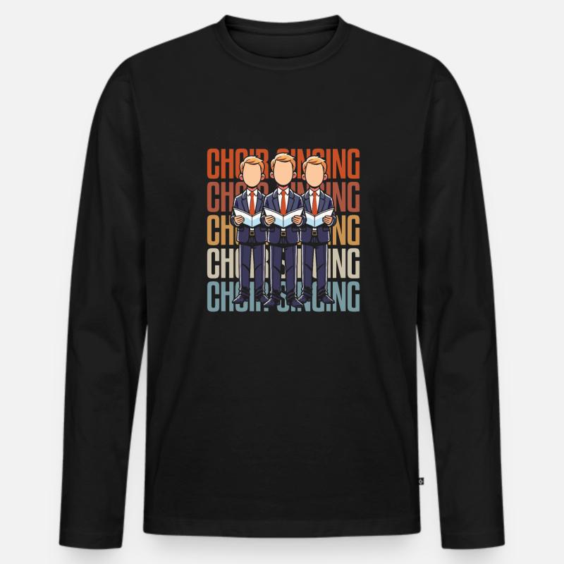 Chor Sänger - Männer Premium Bio Langarmshirt - Schwarz