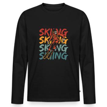 Skiing Après-ski - Men's Premium Organic Long Sleeve Shirt - black - Front - Nico (187cm)