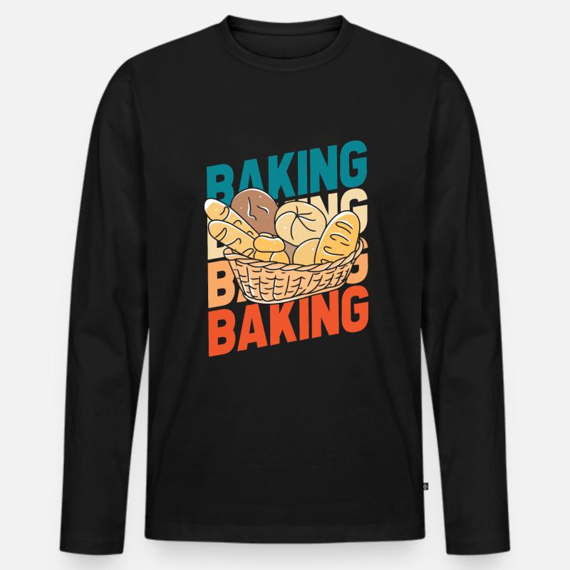 Backen Bäcker Bäckerei - Männer Premium Bio Langarmshirt - Schwarz