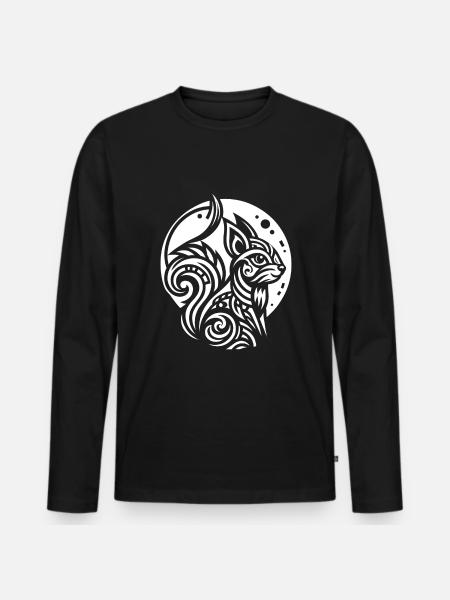 Eichhörnchen Stammes Moon Phases - Männer Premium Bio Langarmshirt - Schwarz