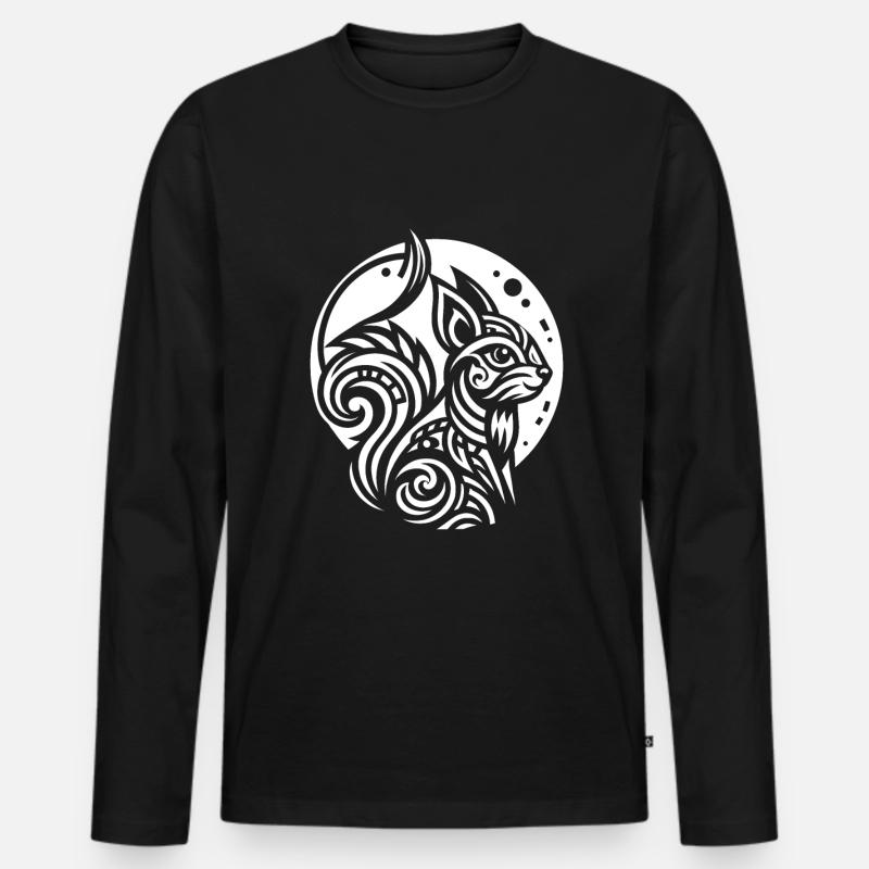 Eichhörnchen Stammes Moon Phases - Männer Premium Bio Langarmshirt - Schwarz