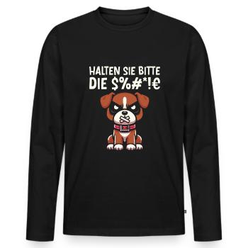 Boxer Chien Boxer allemand Boxer - T-shirt manches longues Premium bio Homme - noir - Devant - Nico (187cm)