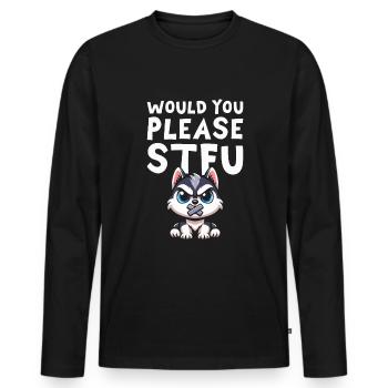 Siberian Husky Stfu Would You Please Shut Up - Men's Premium Organic Long Sleeve Shirt - black - Front - Nico (187cm)