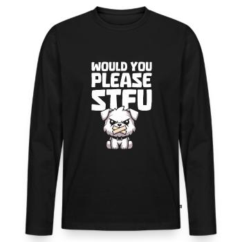 Wheaten Terrier Stfu Would You Please Shut Up - Men's Premium Organic Long Sleeve Shirt - black - Front - Nico (187cm)