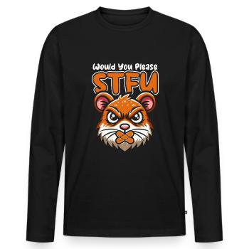 Hamster Golden Hamster Stfu - Men's Premium Organic Long Sleeve Shirt - black - Front - Nico (187cm)