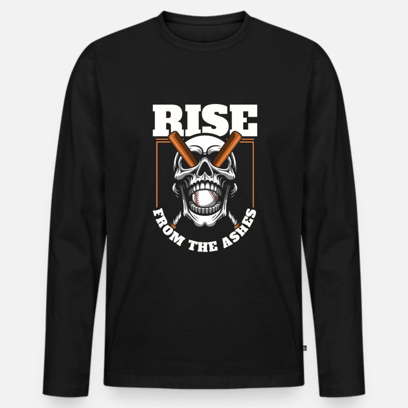 Baseball Schädel - Männer Premium Bio Langarmshirt - Schwarz