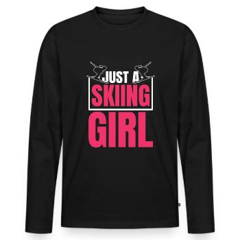 Skiing Après Ski Just A Skiing Girl - Men's Premium Organic Long Sleeve Shirt - black - Front - Nico (187cm)