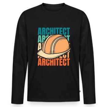 Architecte Architecture - T-shirt manches longues Premium bio Homme - noir - Devant - Nico (187cm)