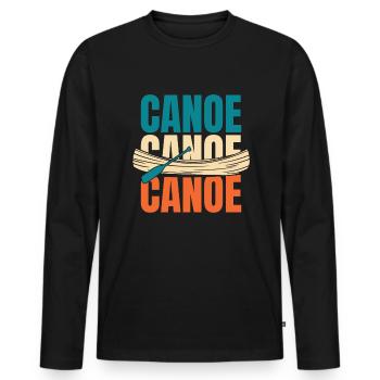 Canoë canoë - T-shirt manches longues Premium bio Homme - noir - Devant - Nico (187cm)