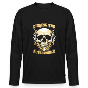 Saxophone Saxophone Skull - Men's Premium Organic Long Sleeve Shirt - black - Front - Nico (187cm)