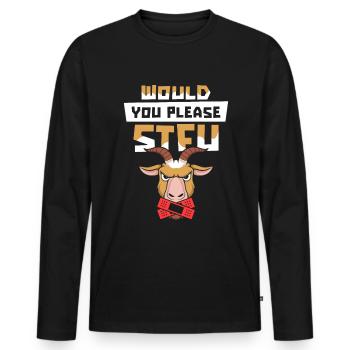 Goat Stfu Would You Please Shut Up - Men's Premium Organic Long Sleeve Shirt - black - Front - Nico (187cm)