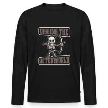 Bogenschießen Bogensport Bogenschütze - Männer Premium Bio Langarmshirt - Schwarz - Vorne - Nico (187cm)