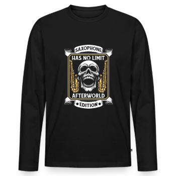 Saxophone Saxophone Crâne - T-shirt manches longues Premium bio Homme - noir - Devant - Nico (187cm)