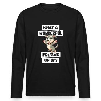 Irish Wolfhound Fucked Up Day - T-shirt manches longues Premium bio Homme - noir - Devant - Nico (187cm)