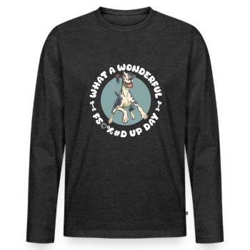 Journée du Dogue Allemand - T-shirt manches longues Premium bio Homme - anthracite chiné - Devant - Nico (187cm)