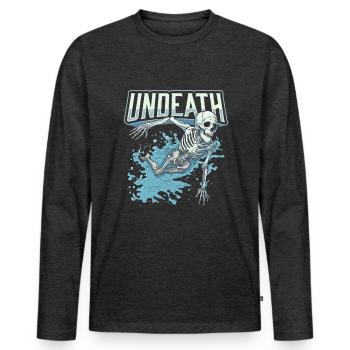 Swimming Swimmer Skeleton Undeath - Men's Premium Organic Long Sleeve Shirt - heather anthracite - Front - Nico (187cm)