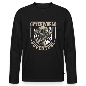 Parachutist Skydiving Skeleton - Men's Premium Organic Long Sleeve Shirt - black - Front - Nico (187cm)