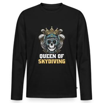 Parachutist Skydiving Skull - Men's Premium Organic Long Sleeve Shirt - black - Front - Nico (187cm)