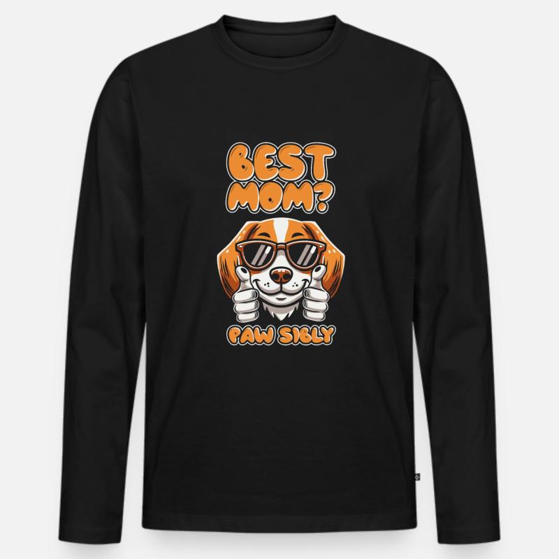 Beagle Mutter Best Mom Pawsibly - Männer Premium Bio Langarmshirt - Schwarz