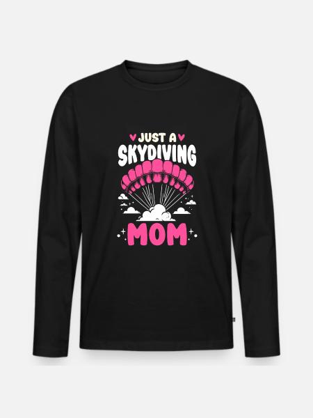 Parachutist Skydiving Mother - Men's Premium Organic Long Sleeve Shirt - black