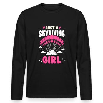 Fallschirmspringer Fallschirmspringen - Männer Premium Bio Langarmshirt - Schwarz - Vorne - Nico (187cm)