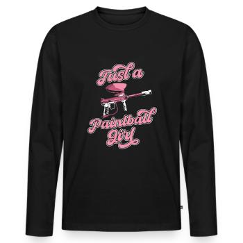 Paintball Juste une fille de paintball - T-shirt manches longues Premium bio Homme - noir - Devant - Nico (187cm)