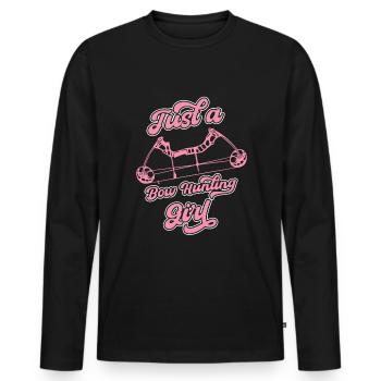Bow Hunting Bow Hunters Just A Bow Hunting Girl - Men's Premium Organic Long Sleeve Shirt - black - Front - Nico (187cm)