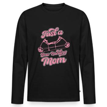 Bow Hunting Bow Hunters Just A Bow Hunting Mom - Men's Premium Organic Long Sleeve Shirt - black - Front - Nico (187cm)