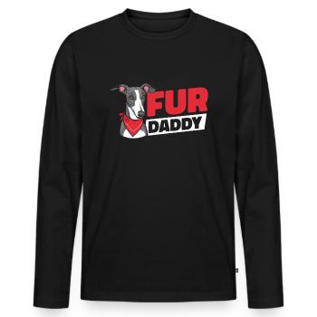 Greyhound Greyhound Chien Papa Pour Papa - T-shirt manches longues Premium bio Homme - noir - Devant - Nico (187cm)